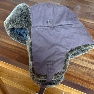 Brown Fur-Lined Mens Aviator Hat